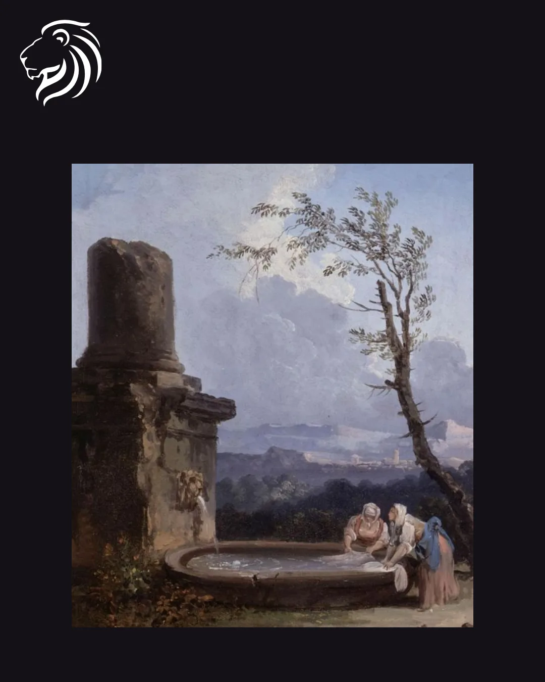 Suiveur de Hubert Robert – Lavandières près d’une fontaine