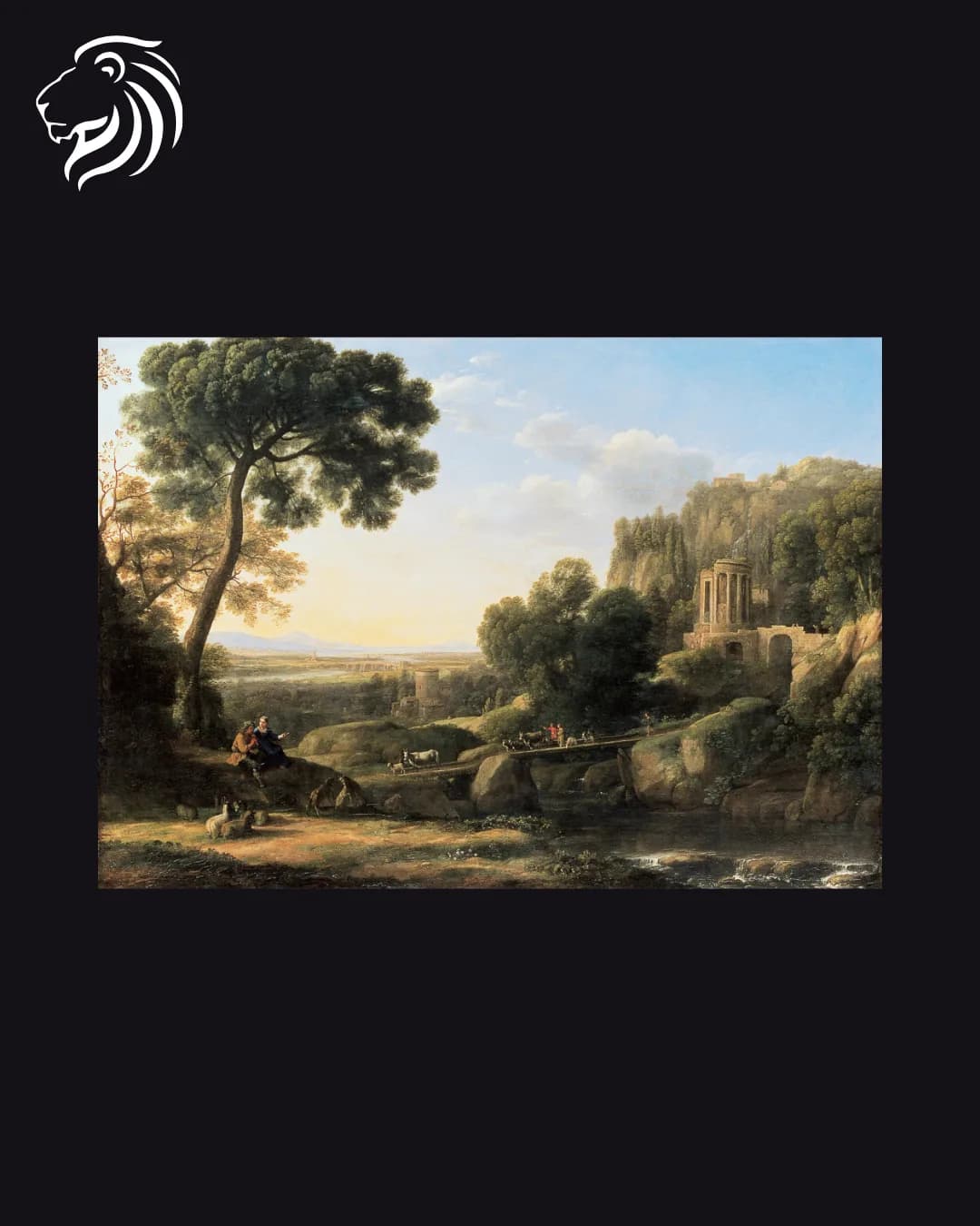 École de Claude Lorrain – Paysage pastoral avec troupeau