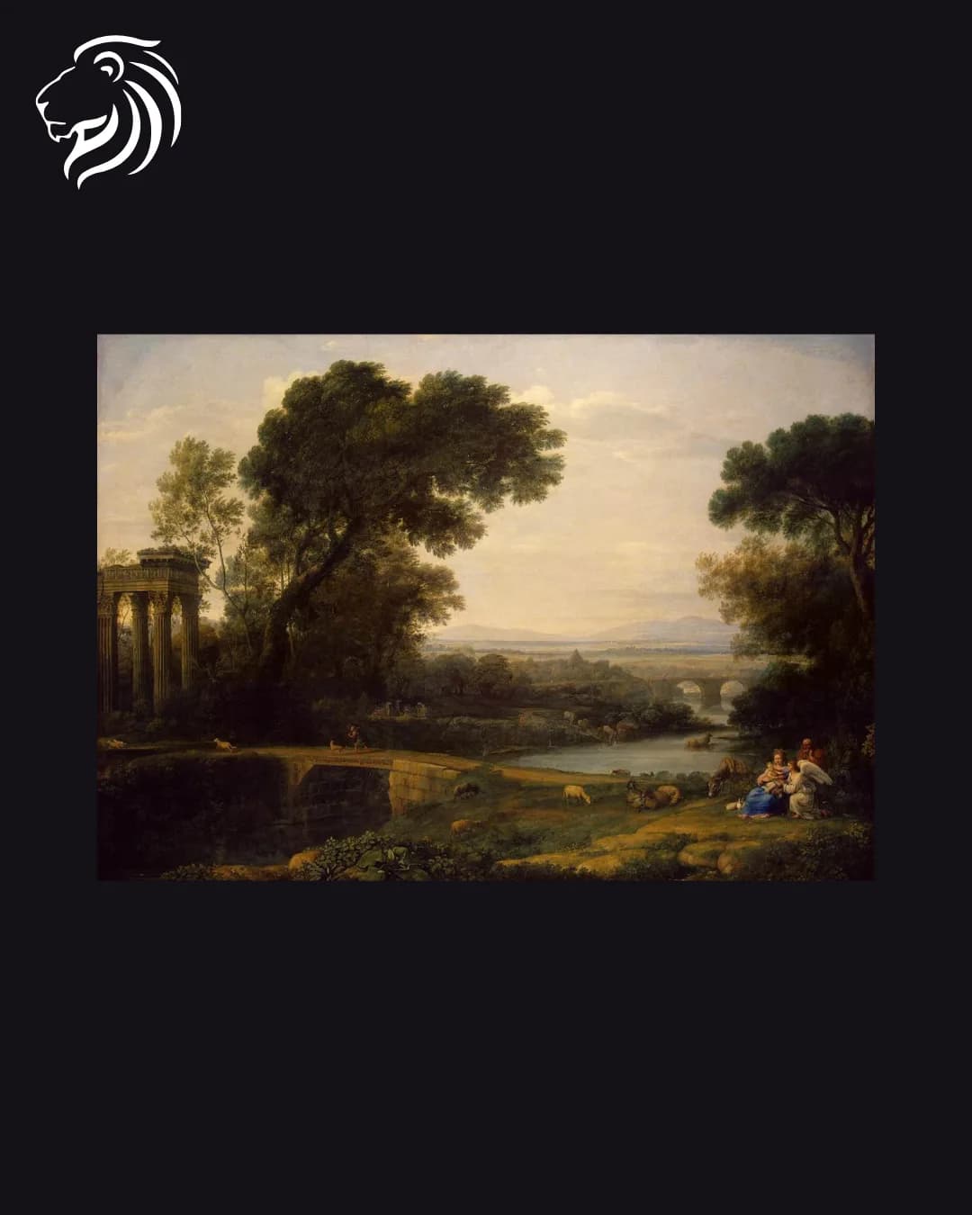 Dans le goût de Claude Lorrain – Paysage avec temple antique