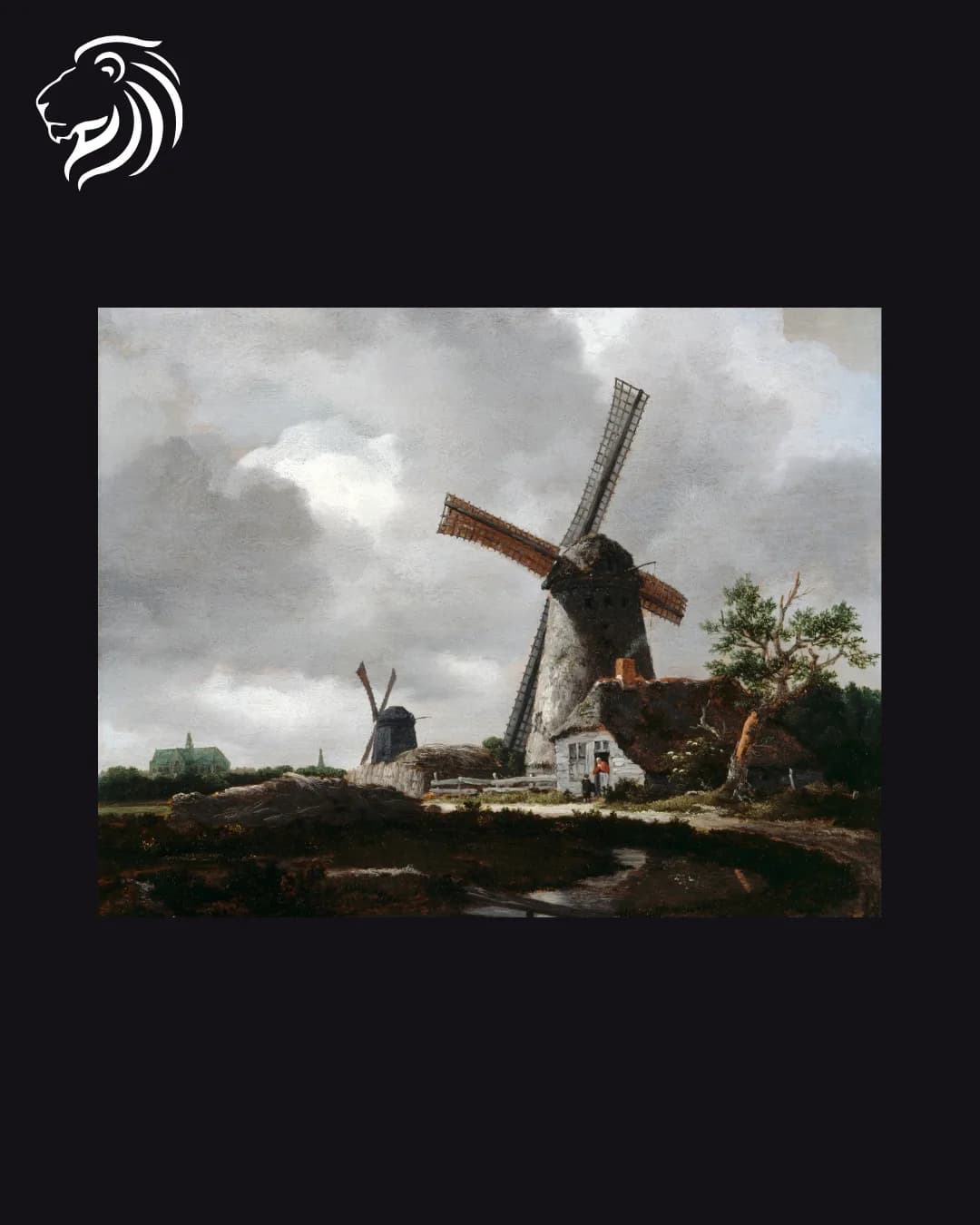École de Jacob van Ruisdael – Paysage boisé avec moulin