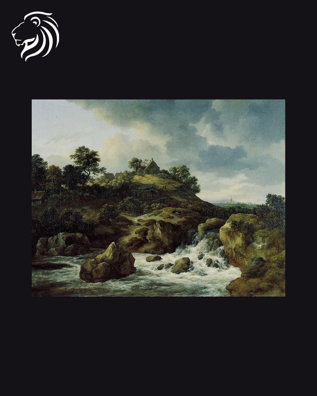 École de Jacob van Ruisdael – Cascade dans un paysage nordique