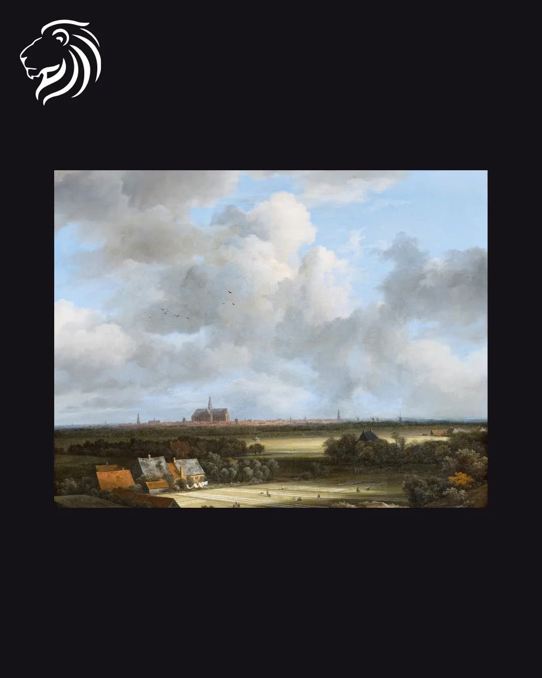 École de Jacob van Ruisdael – Vue de Haarlem et champs de blanchiment