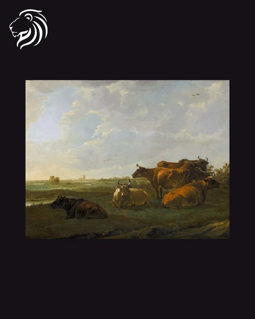 Suiveur de Aelbert Cuyp – Bétail près d’un village
