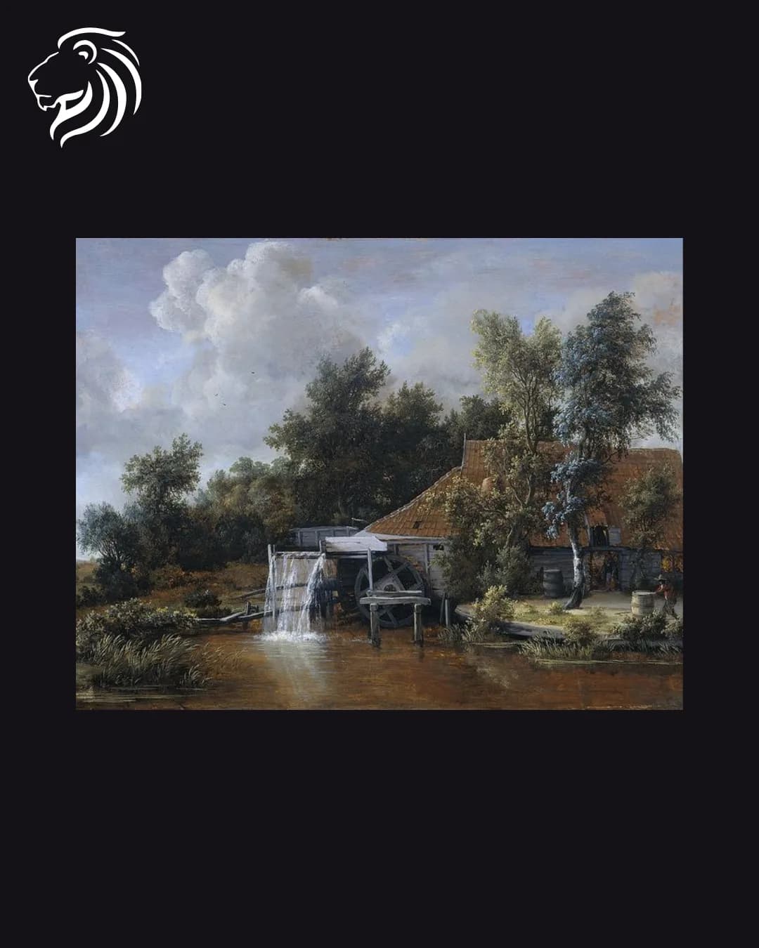 Suiveur de Meindert Hobbema – Moulin à eau dans un paysage boisé