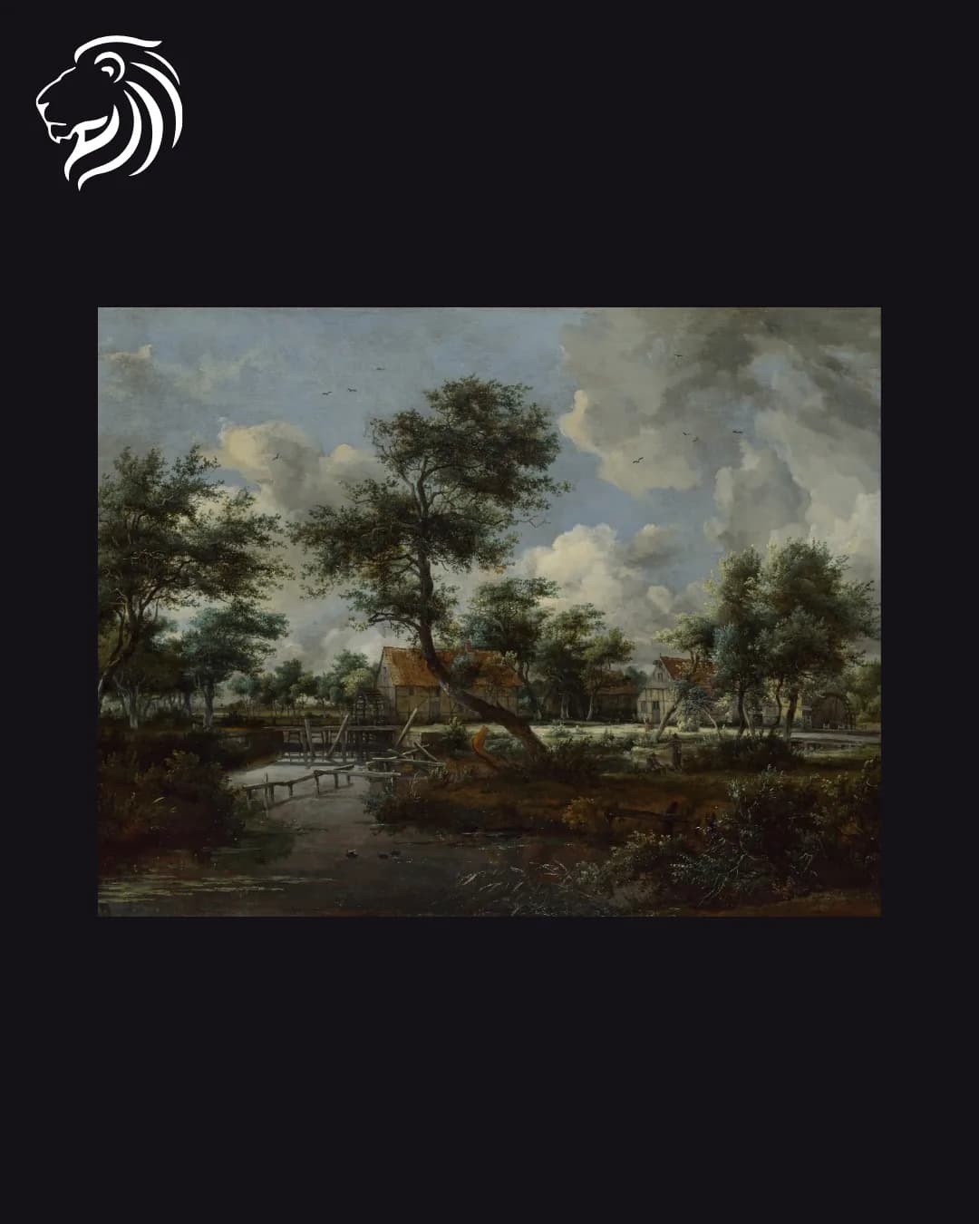 D’après Meindert Hobbema – Paysage avec chaumières
