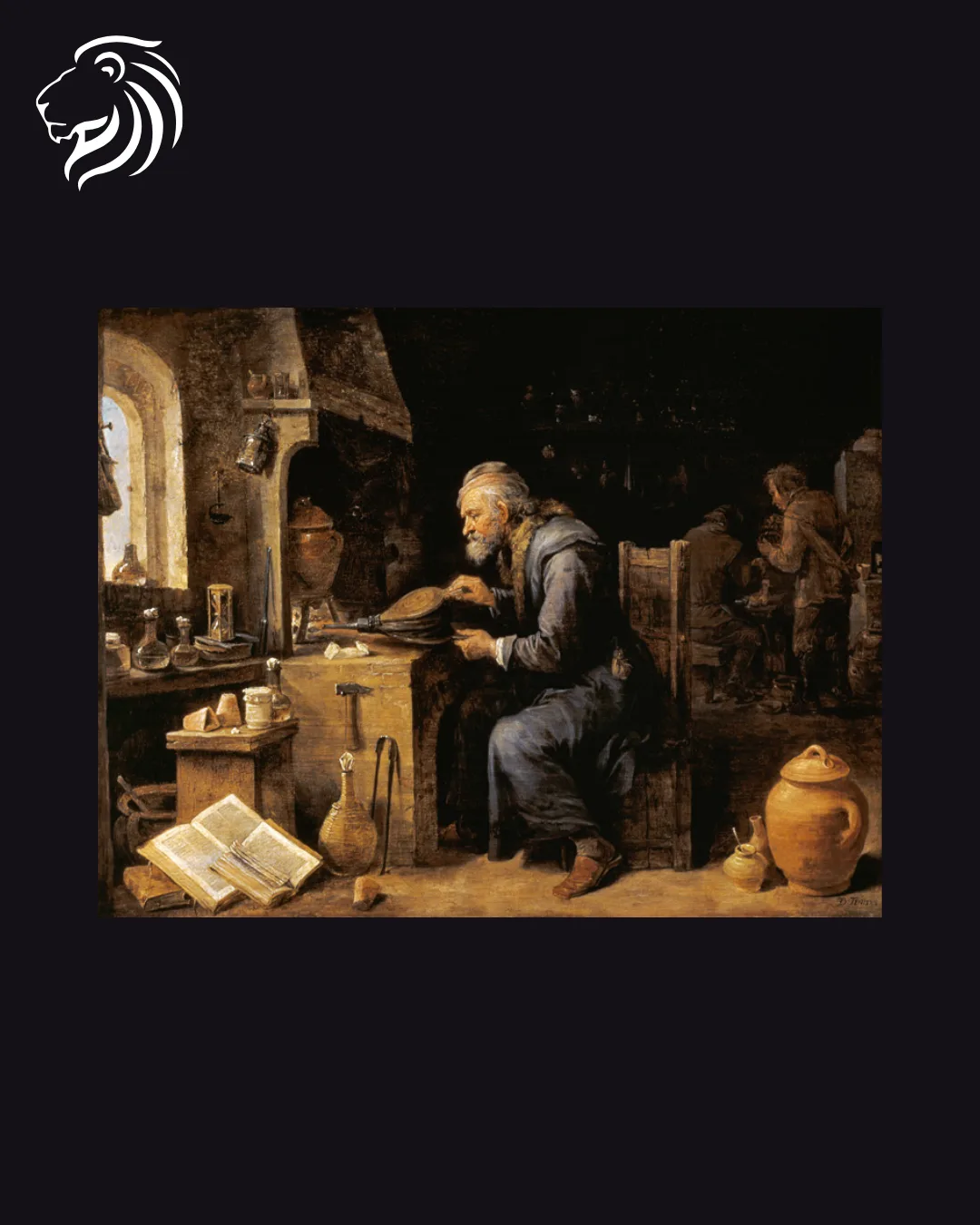 Suiveur de David Teniers le Jeune – Alchimiste dans son laboratoire