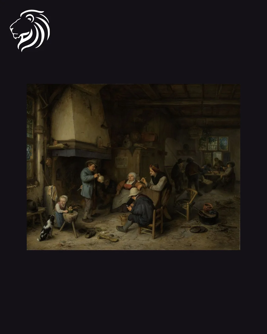 École de Adriaen van Ostade – Intérieur paysan animé