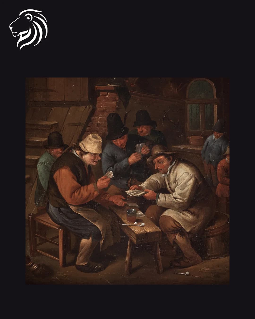 Dans le goût de Adriaen van Ostade – Joueurs de cartes dans une auberge