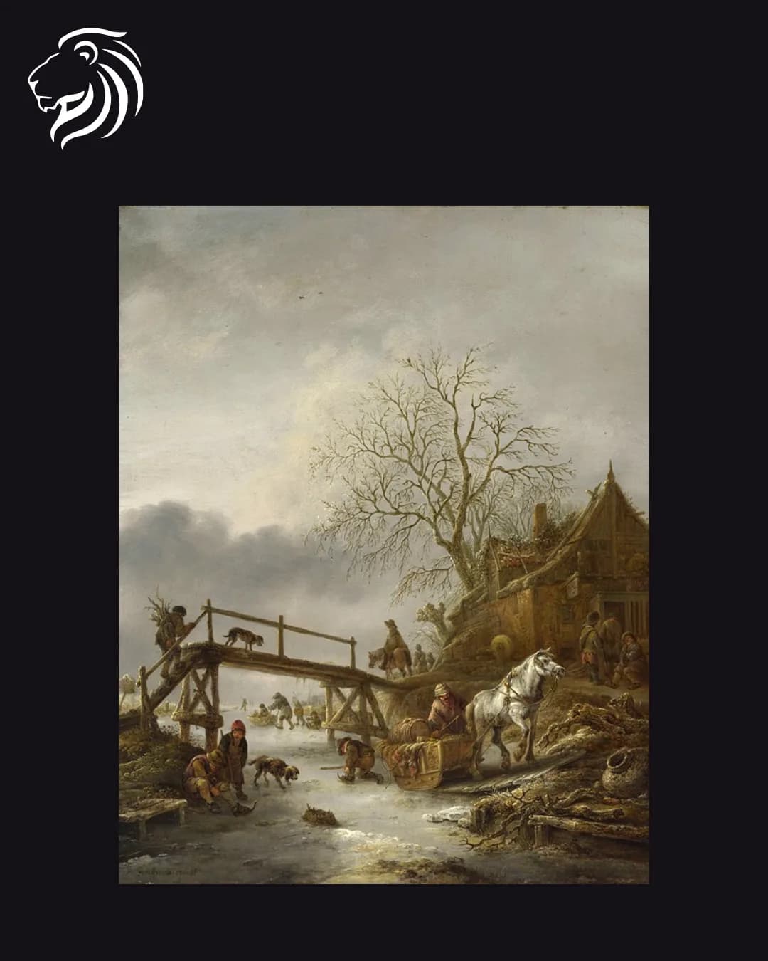 Dans le goût de Isaac van Ostade – Village en hiver