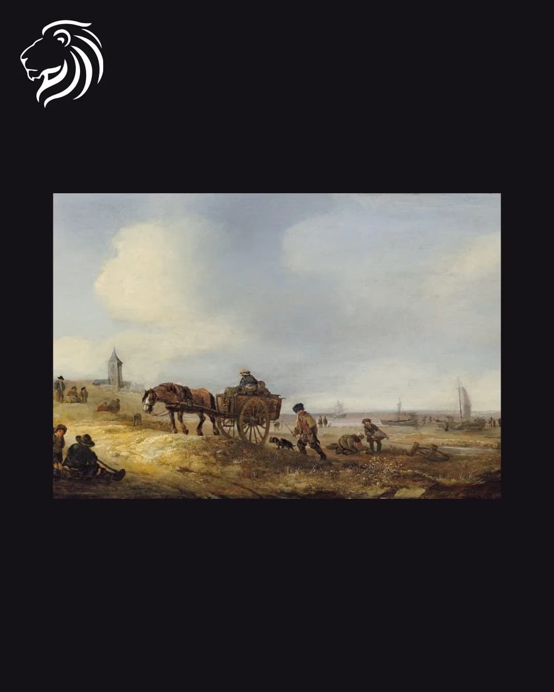D’après Isaac van Ostade – Route de campagne avec charrette