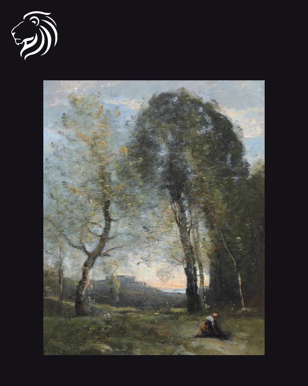 D’après Camille Corot – Étang bordé d’arbres