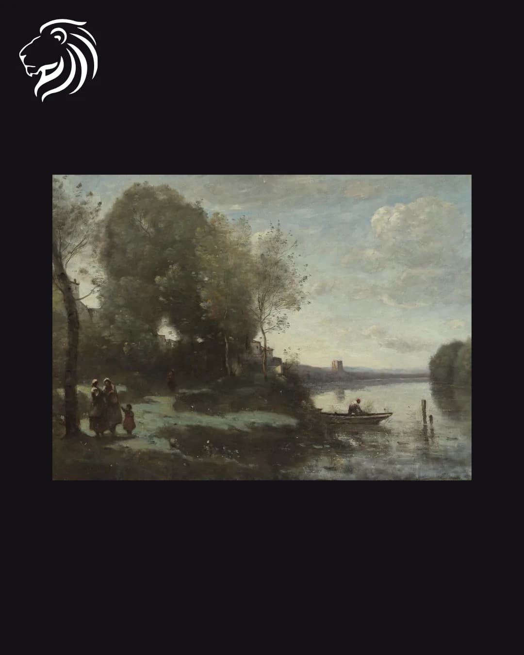 École de Camille Corot – Village au bord d’une rivière