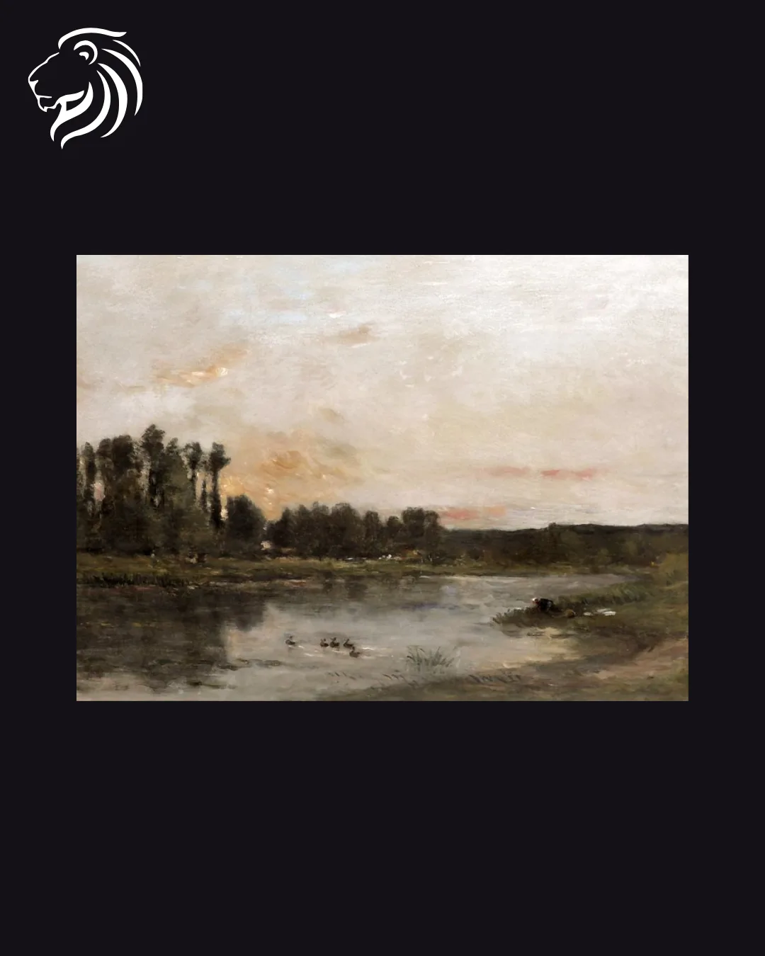 Dans le goût de Charles-François Daubigny – Coucher de soleil sur la rivière