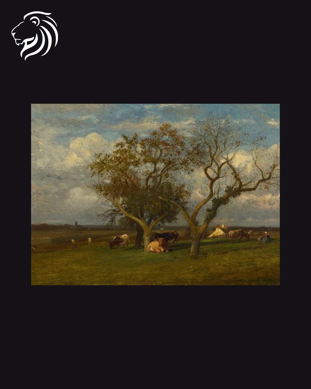 Suiveur de Jules Dupré – Route de campagne avec troupeau