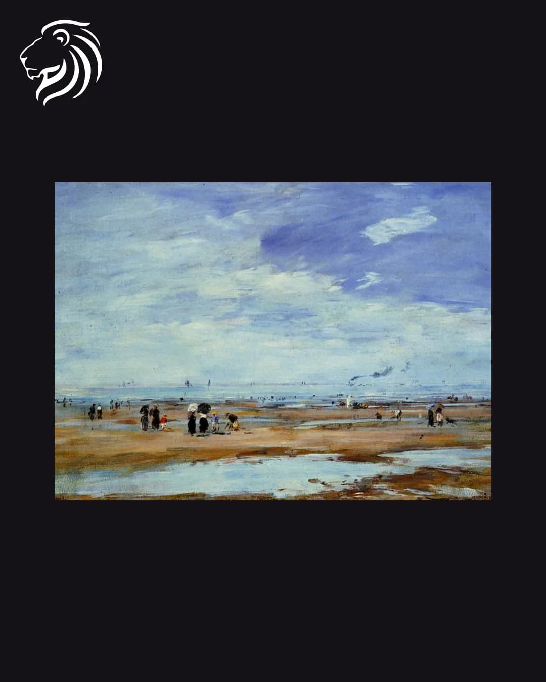 Dans le goût de Eugène Boudin – Plage animée à marée basse