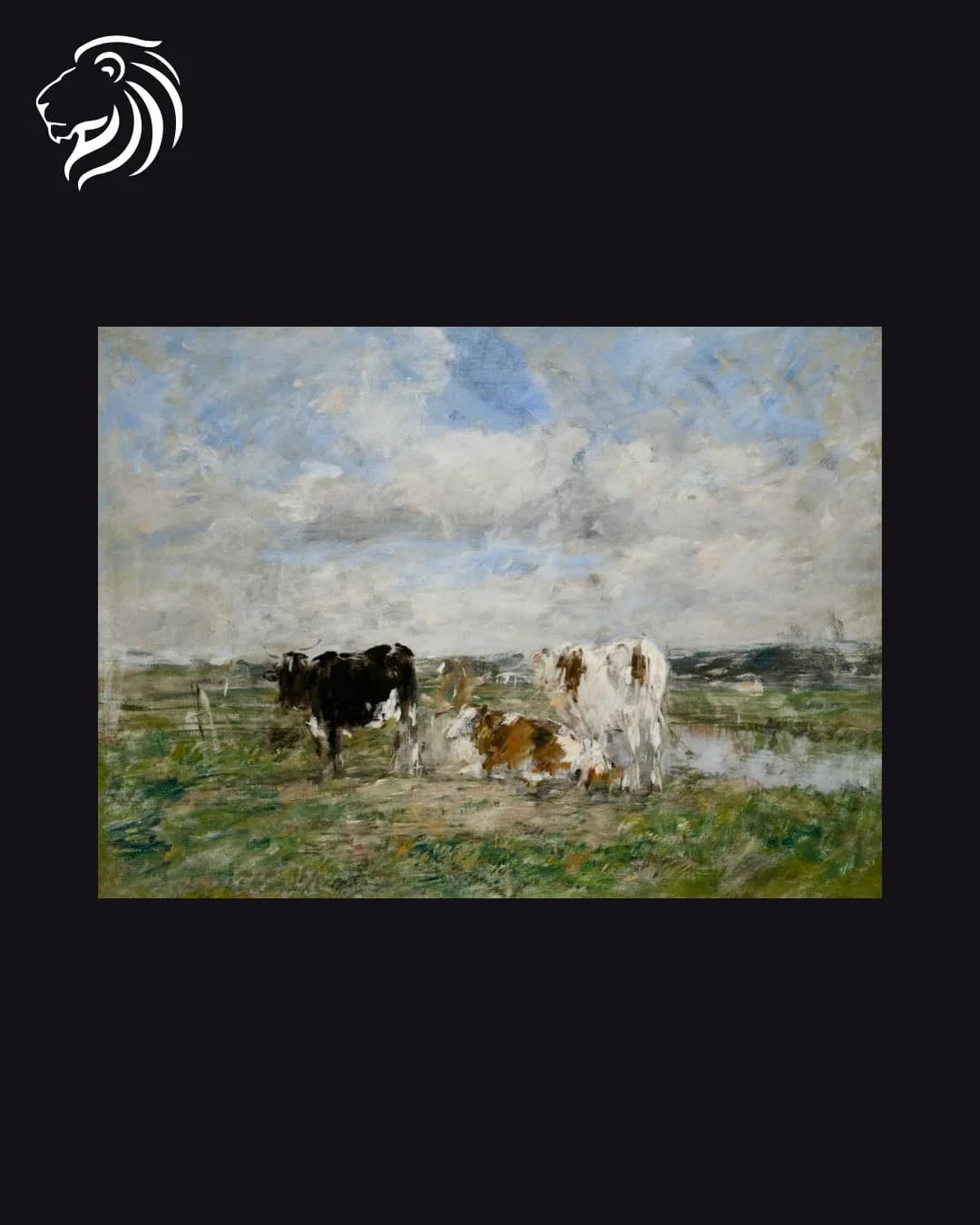 Dans le goût de Eugène Boudin – Vaches dans un pré normand